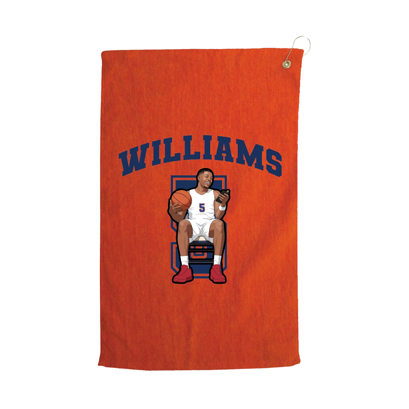 Golf Towel — Number in Orange