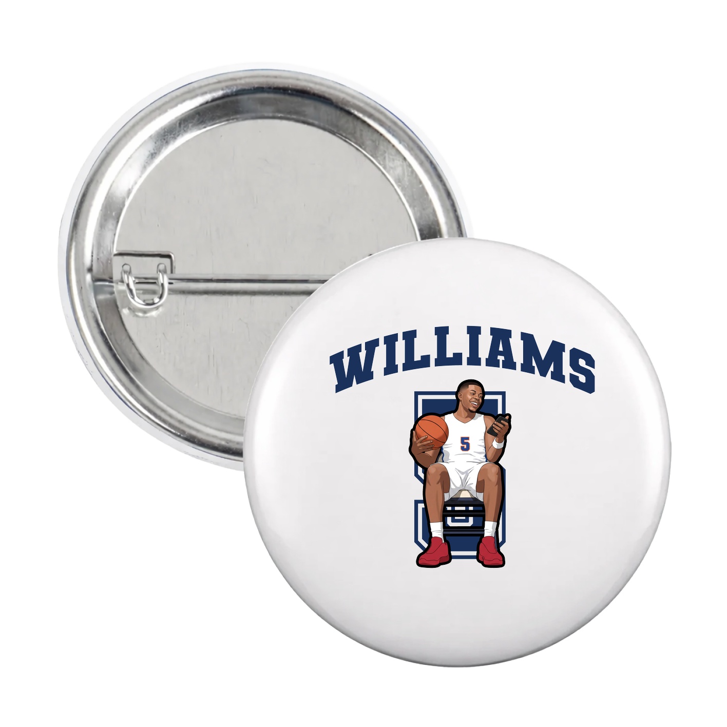 Game Day Button — Number in White