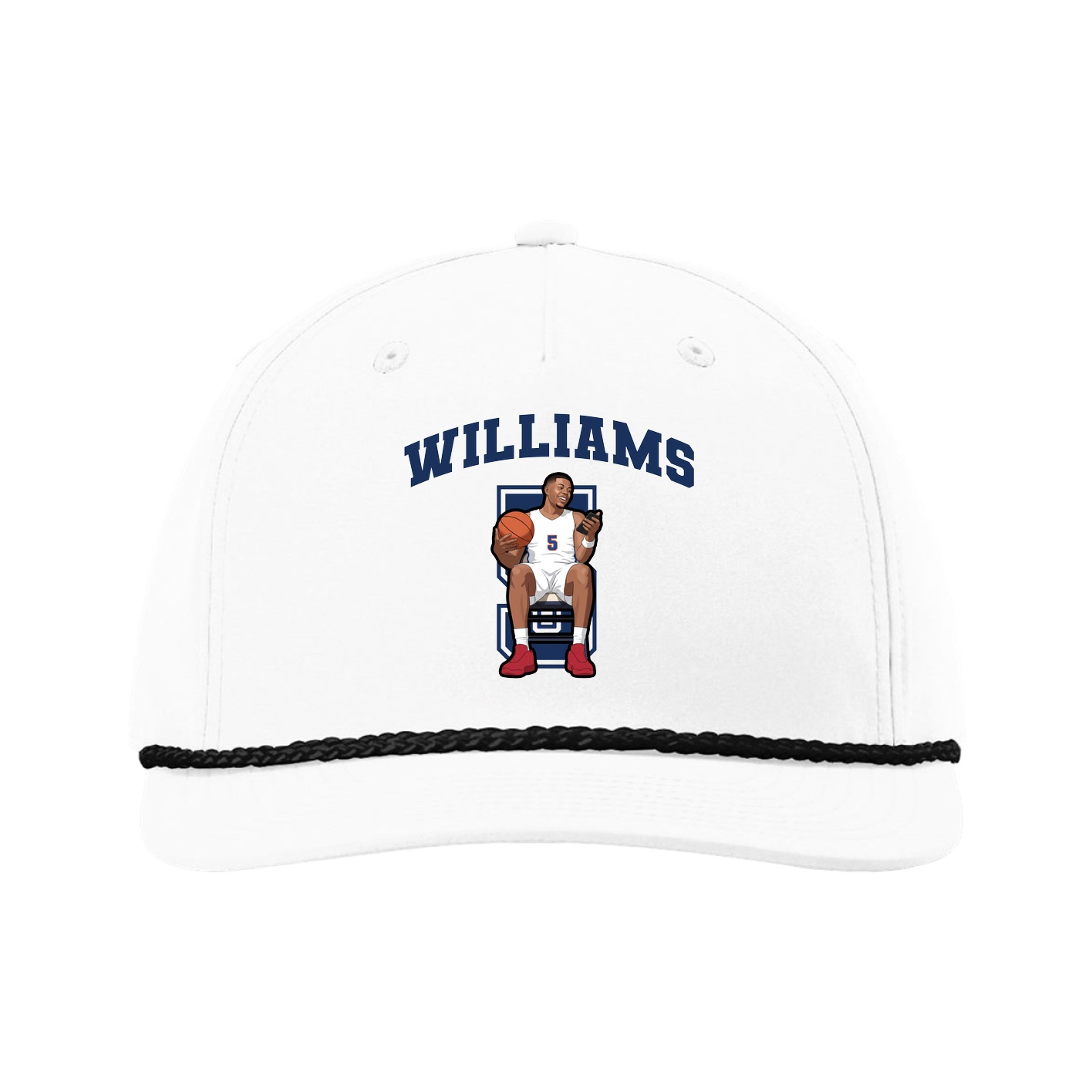 Five-Panel Classic Rope Cap — Number in White