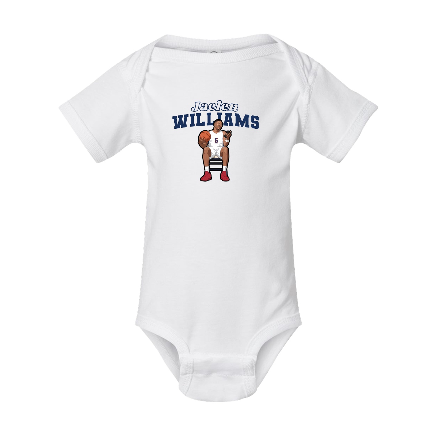 Baby Onesie — Name Arch in White