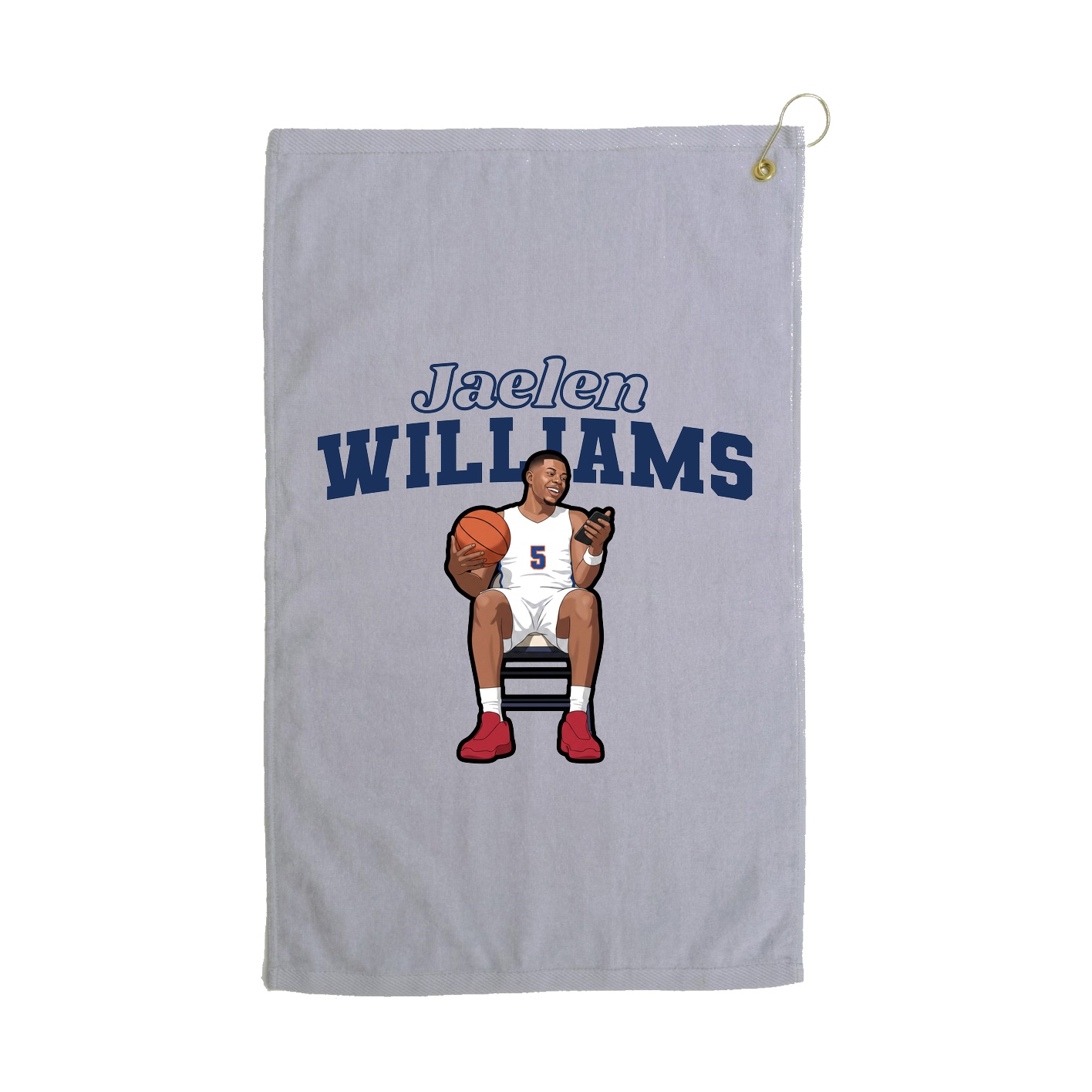 Golf Towel — Name Arch in Grey