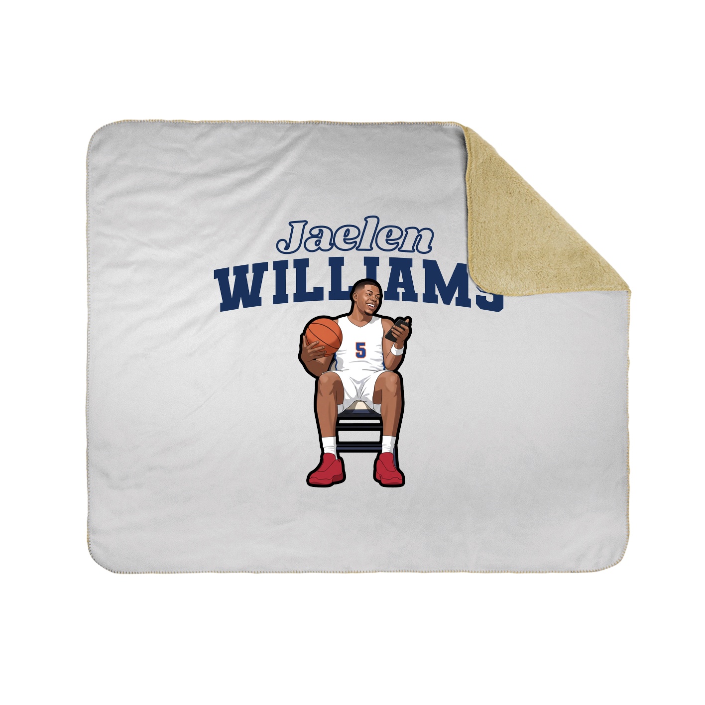 Throw Blanket — Name Arch in White