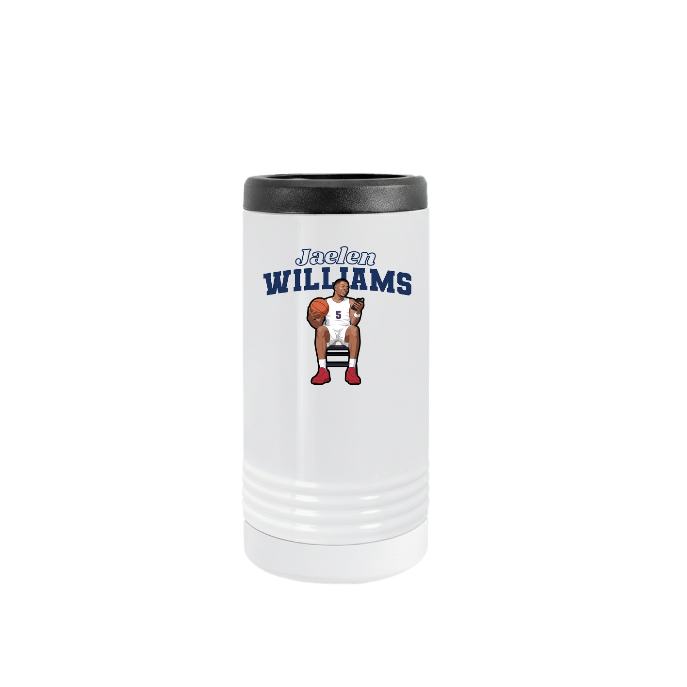 Slim Beverage Holder — Name Arch in White