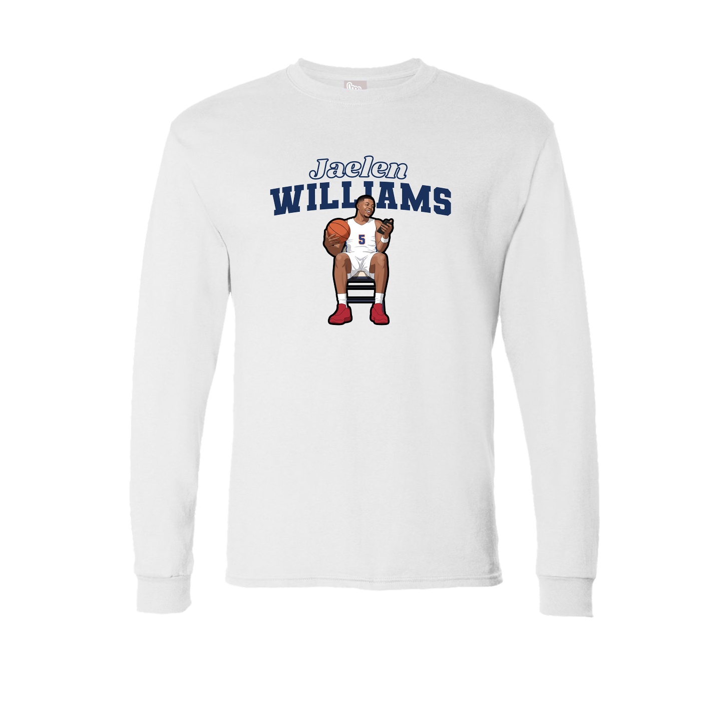 Long Sleeve Tee — Name Arch in White
