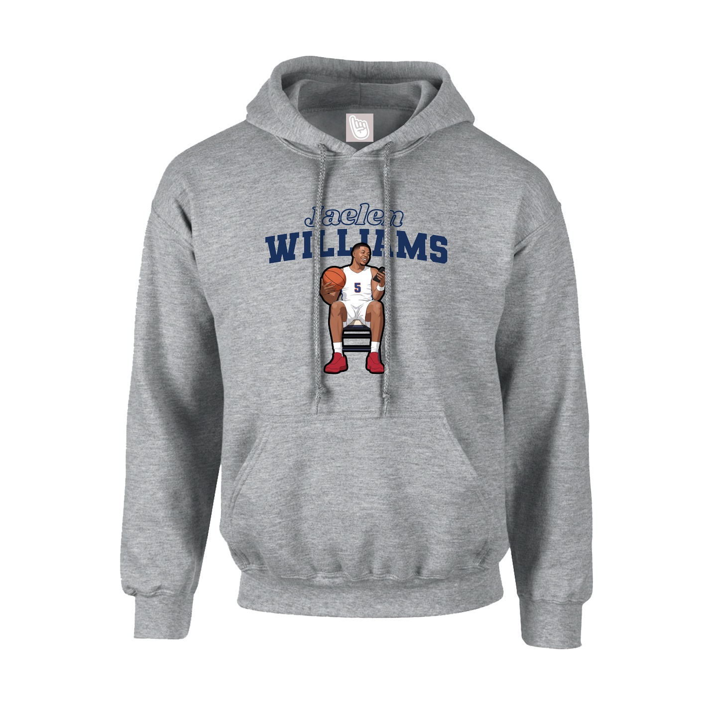 Hoodie — Name Arch in Grey