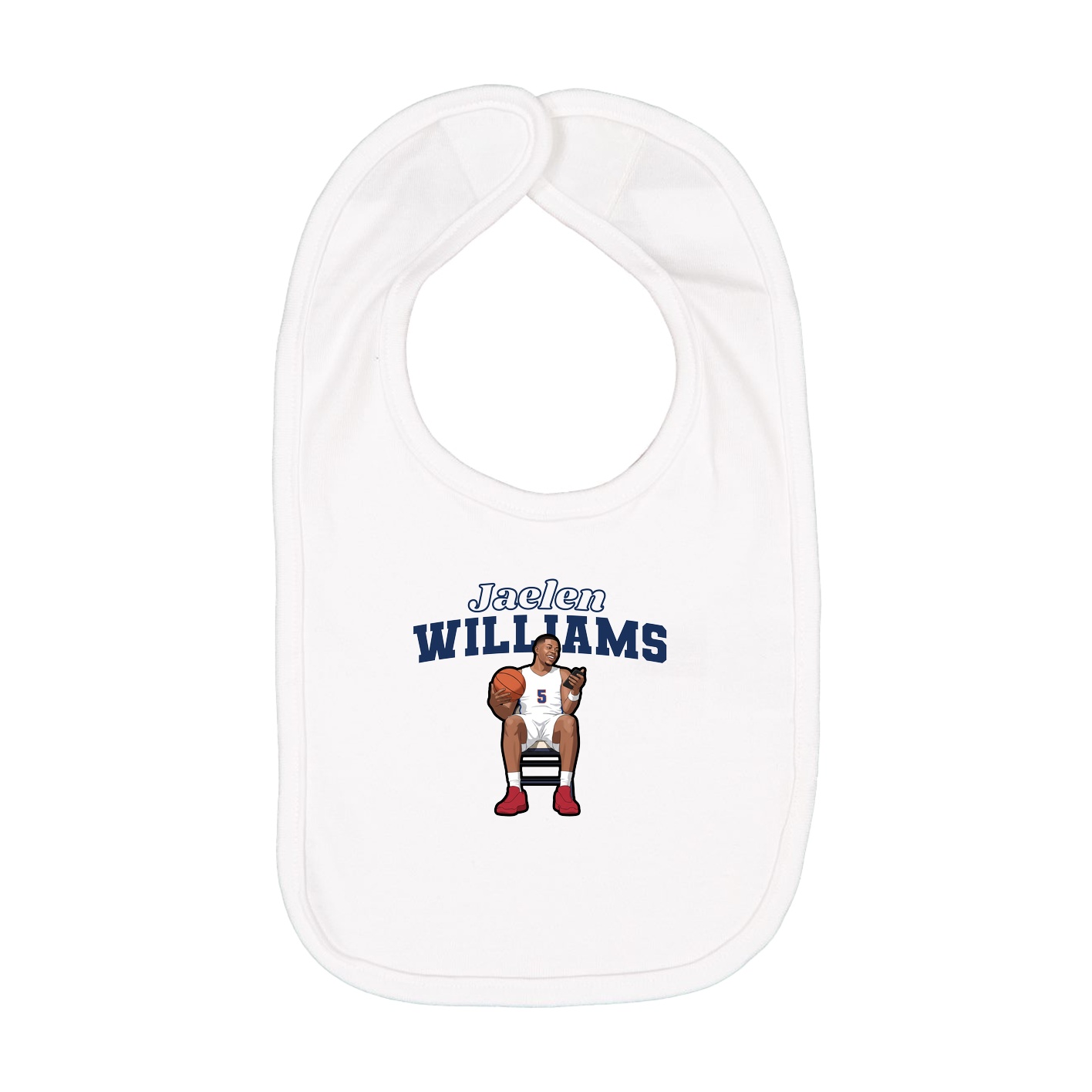 Infant Bib — Name Arch in White