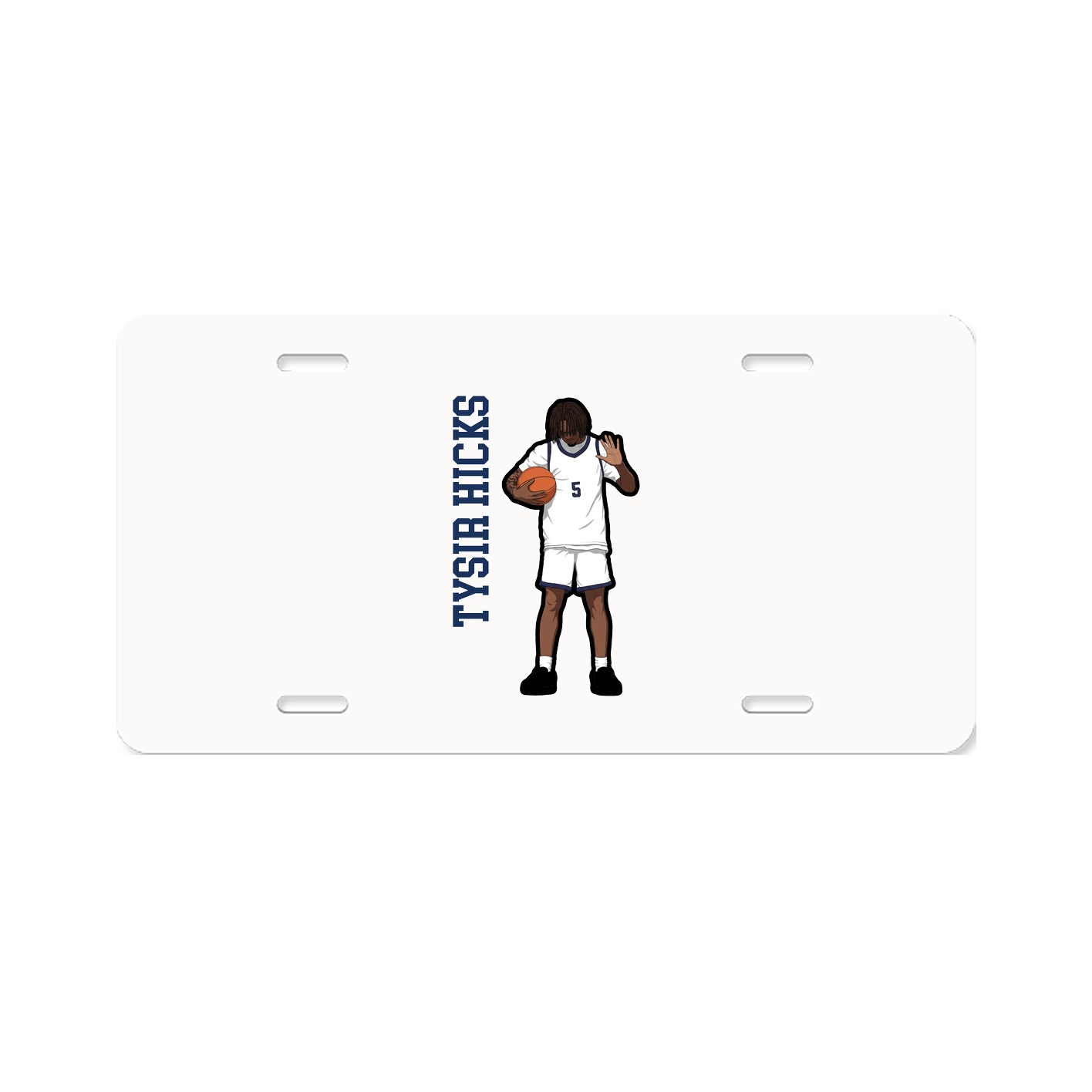 License Plate — Name Vertical in Classic