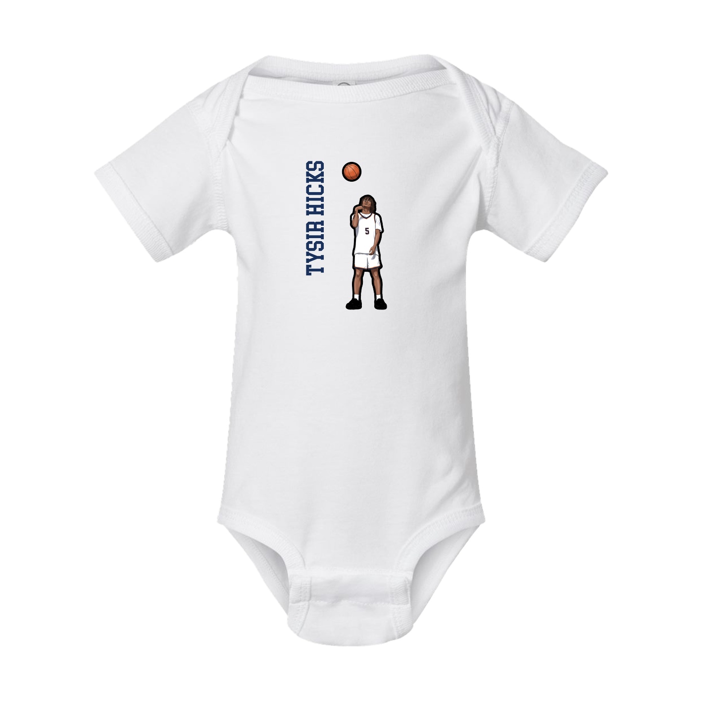 Baby Onesie — Name Vertical in White