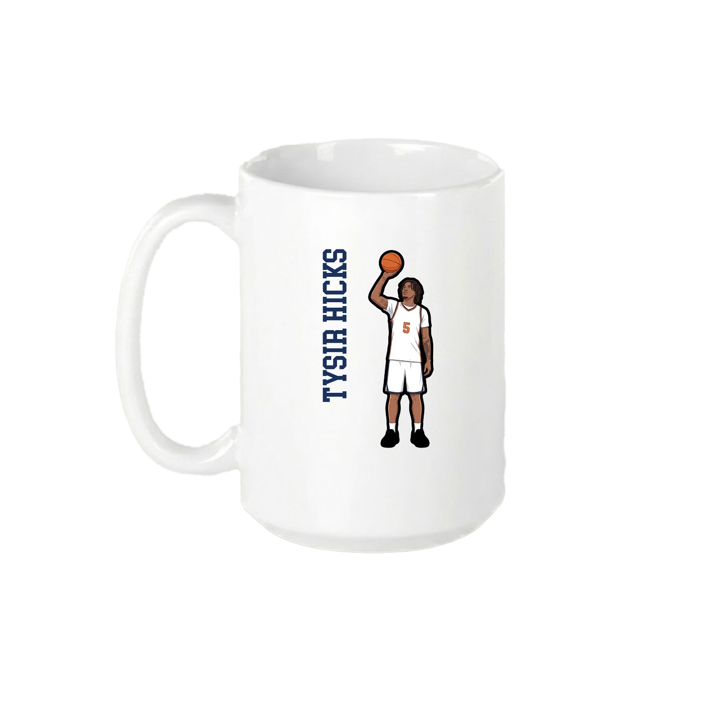 15oz Coffee Mug — Name Vertical in White