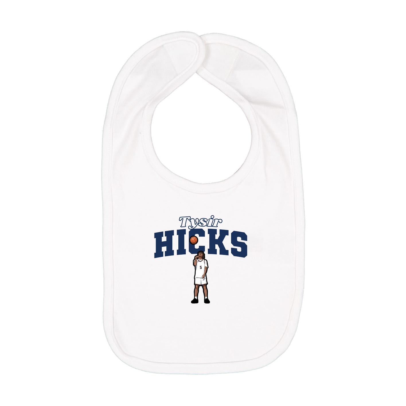 Infant Bib — Name Arch in White