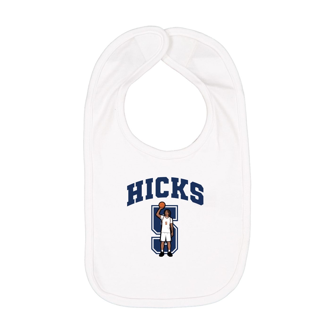 Infant Bib — Number in White