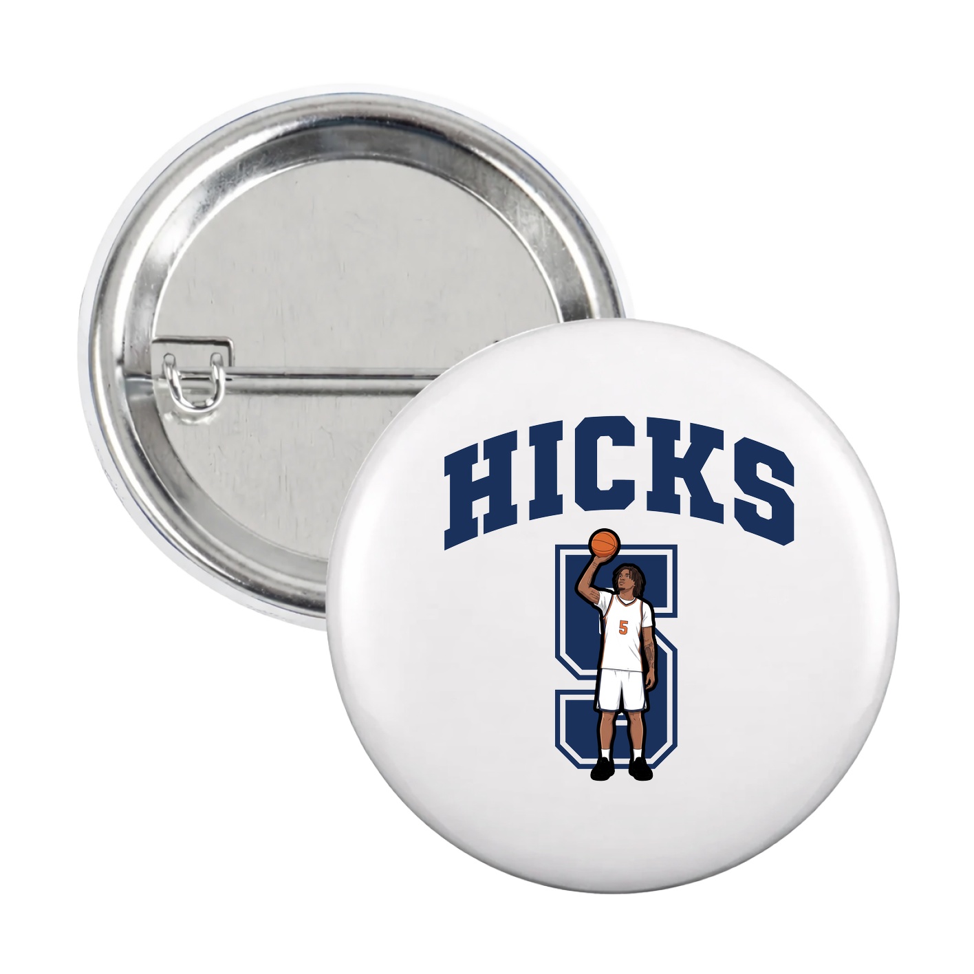 Game Day Button — Number in White