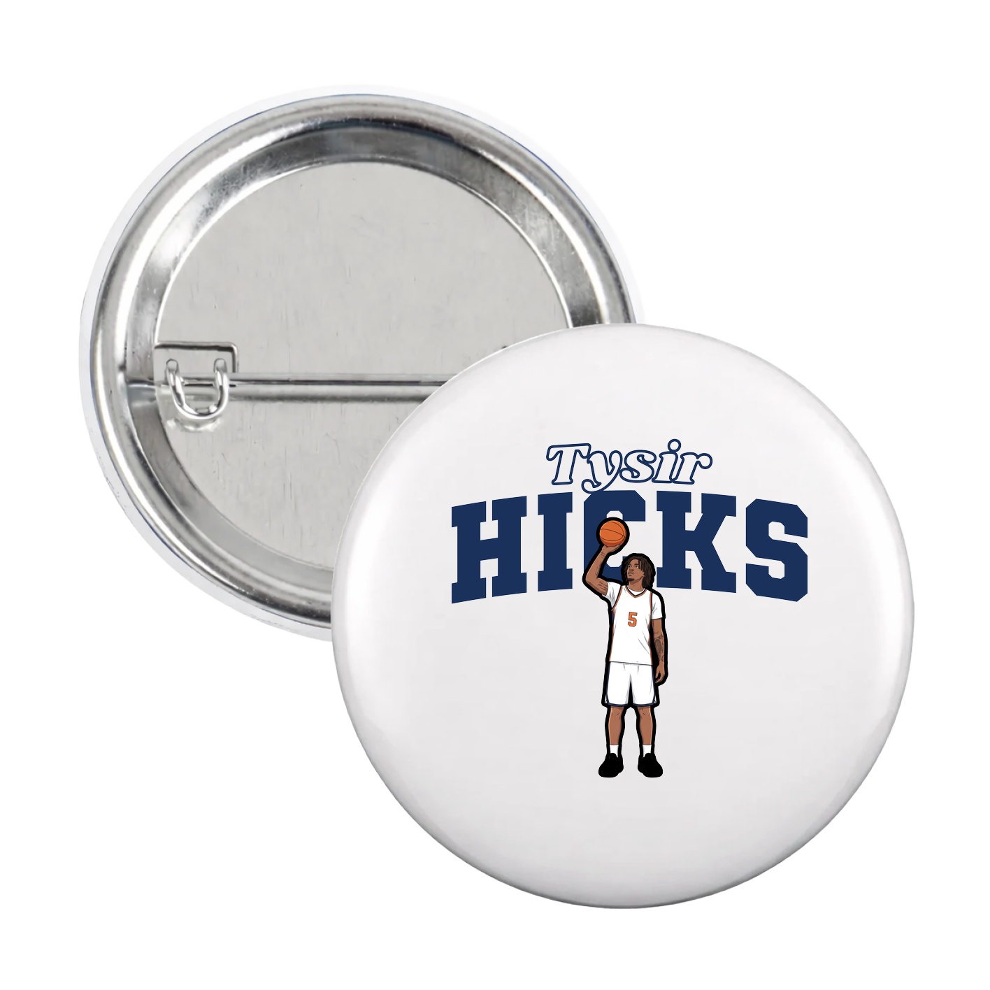Game Day Button — Name Arch in White