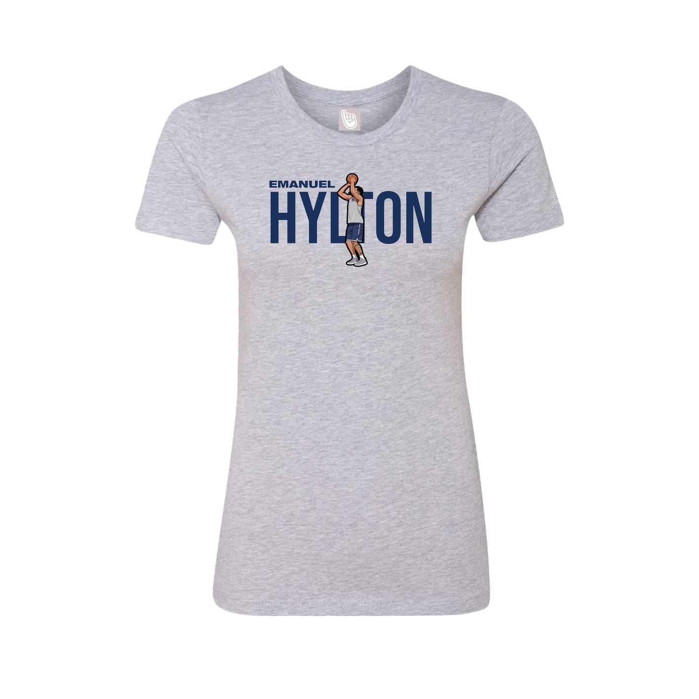 Fitted Women's Tee — Player Name in Grey