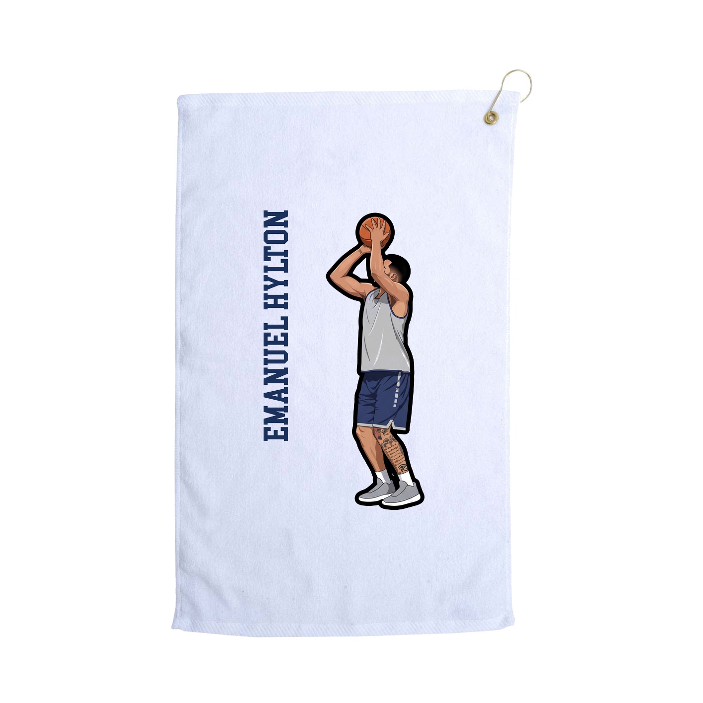 Golf Towel — Name Vertical in White