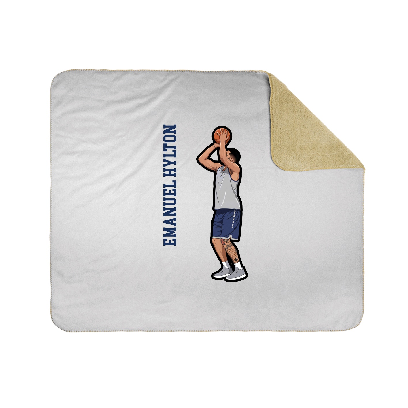 Throw Blanket — Name Vertical in White
