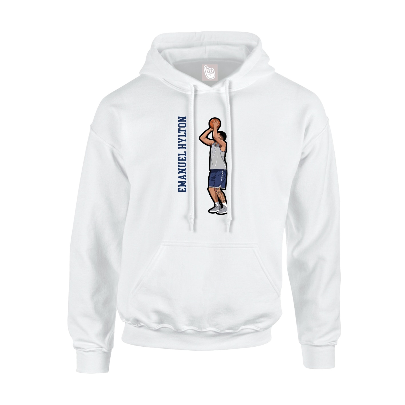 Youth Hoodie — Name Vertical in White