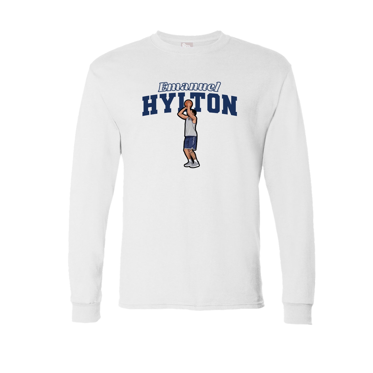 Long Sleeve Tee — Name Arch in White