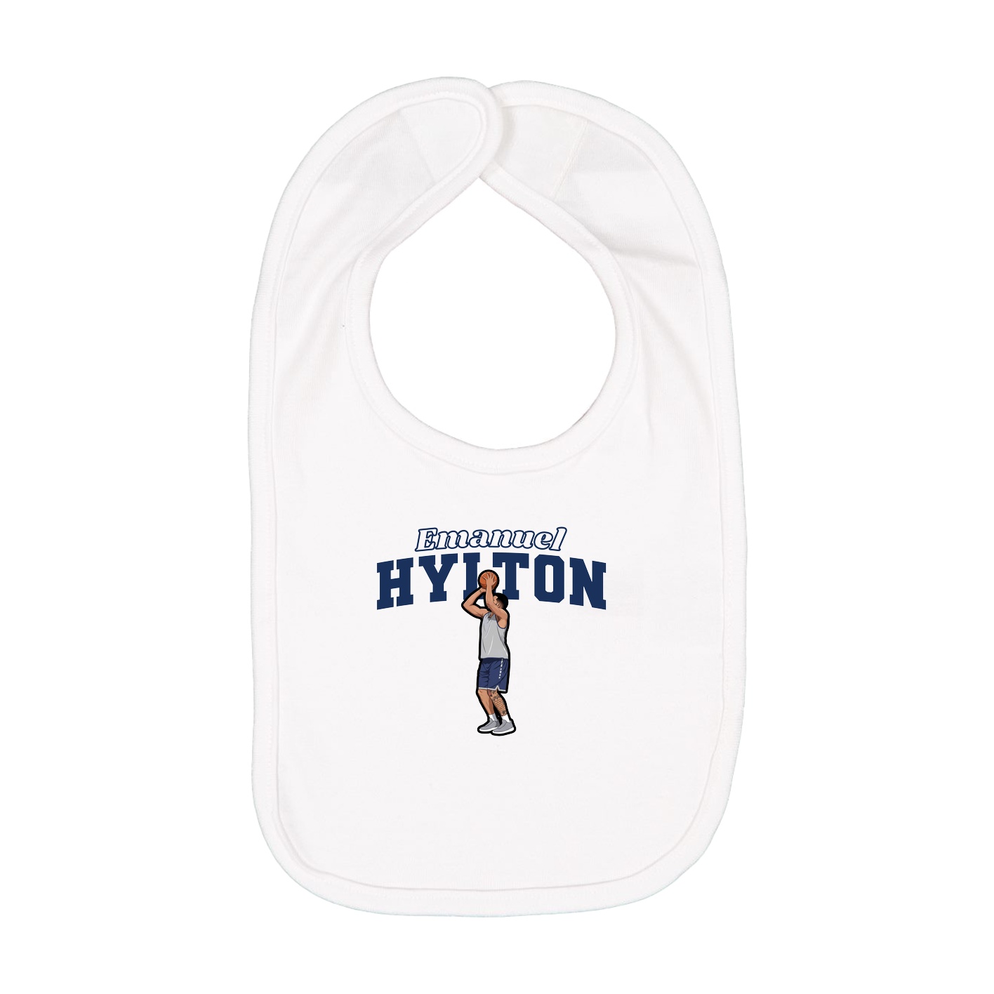 Infant Bib — Name Arch in White