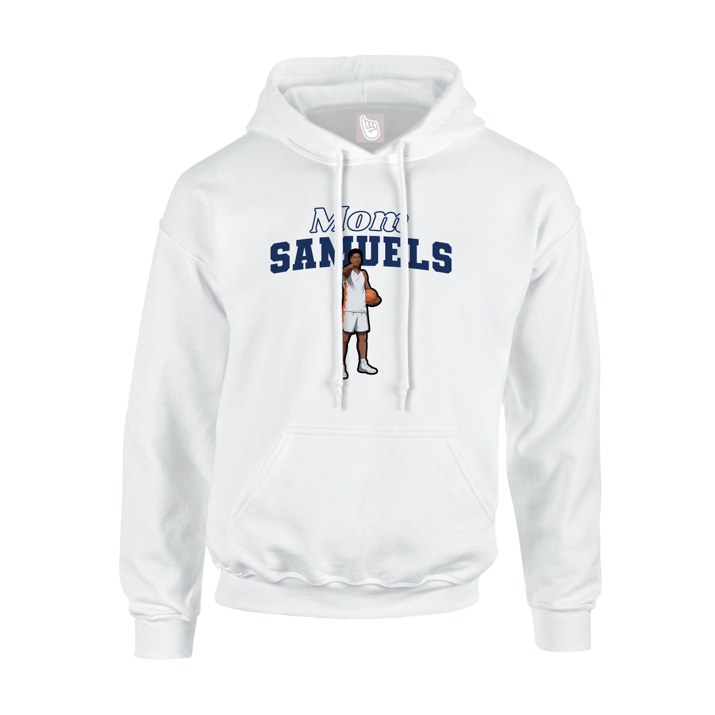 Youth Hoodie — Mothers Day Block in White
