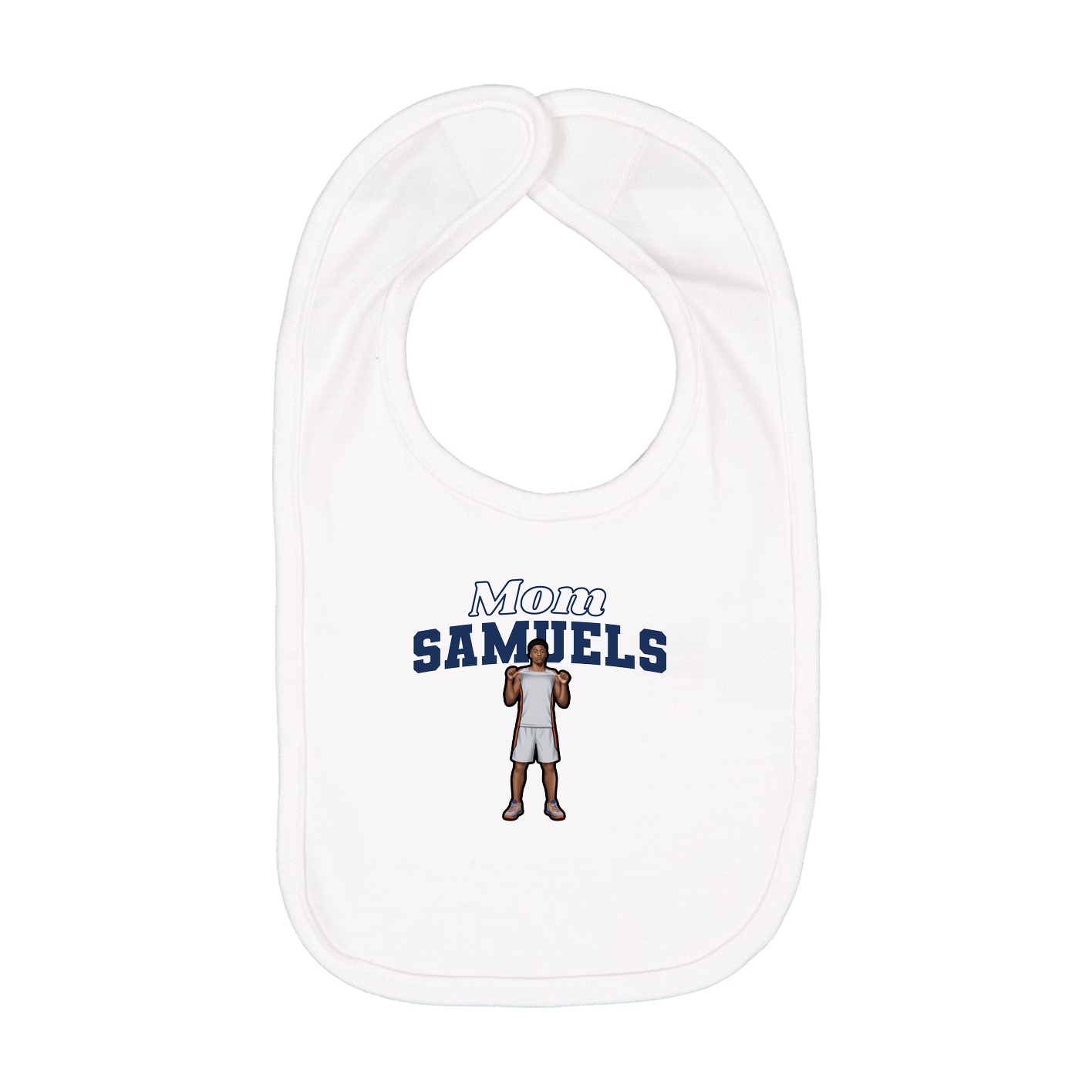 Infant Bib — Mothers Day Block in White