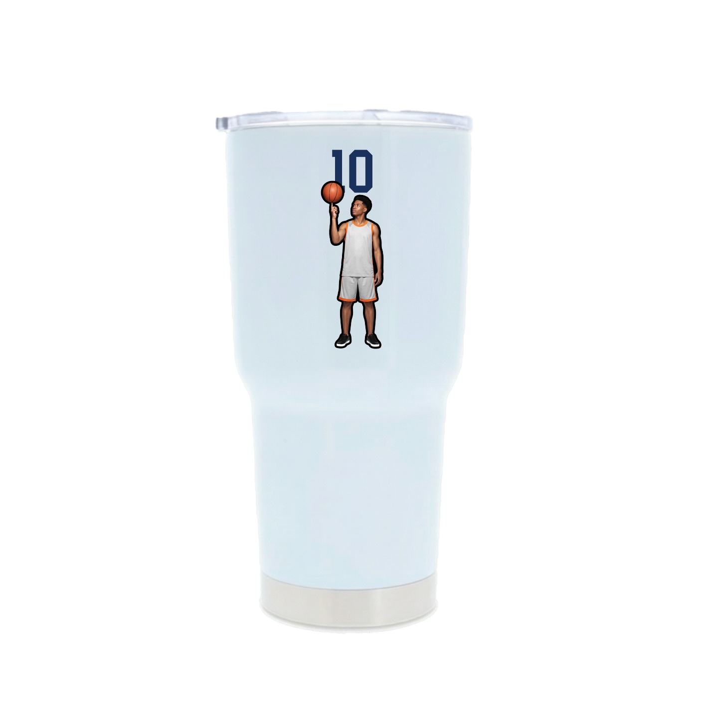 30oz Stainless Steel Tumbler — Number Top in White