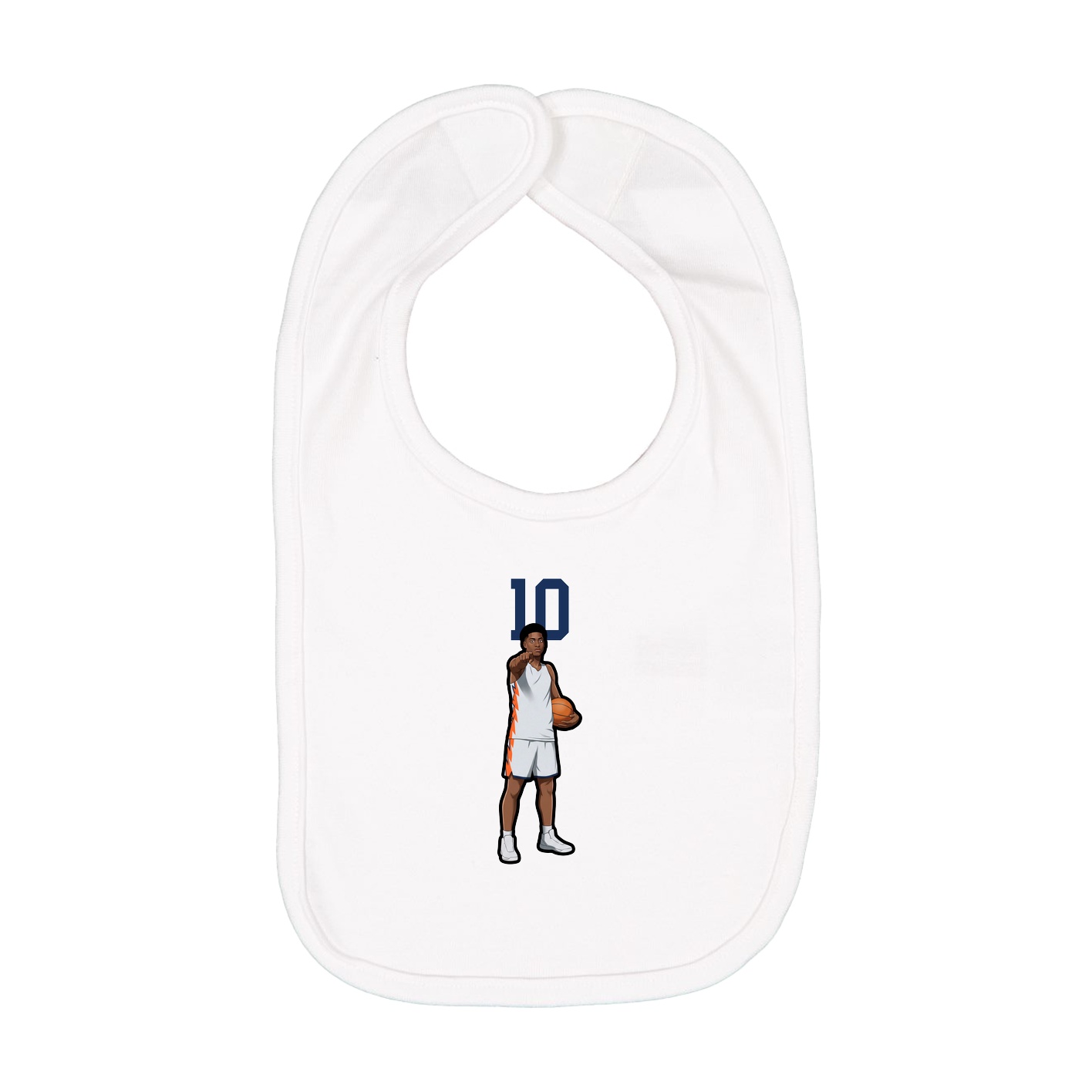 Infant Bib — Number Top in White