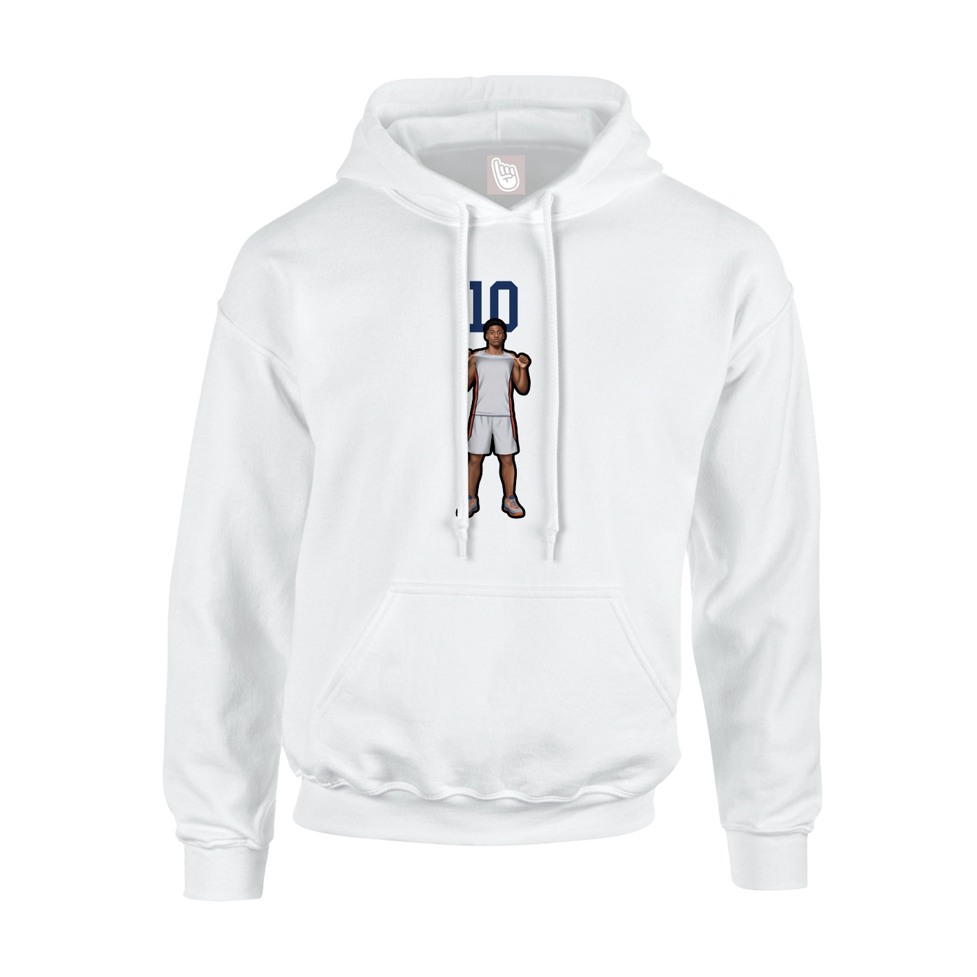 Hoodie — Number Top in White
