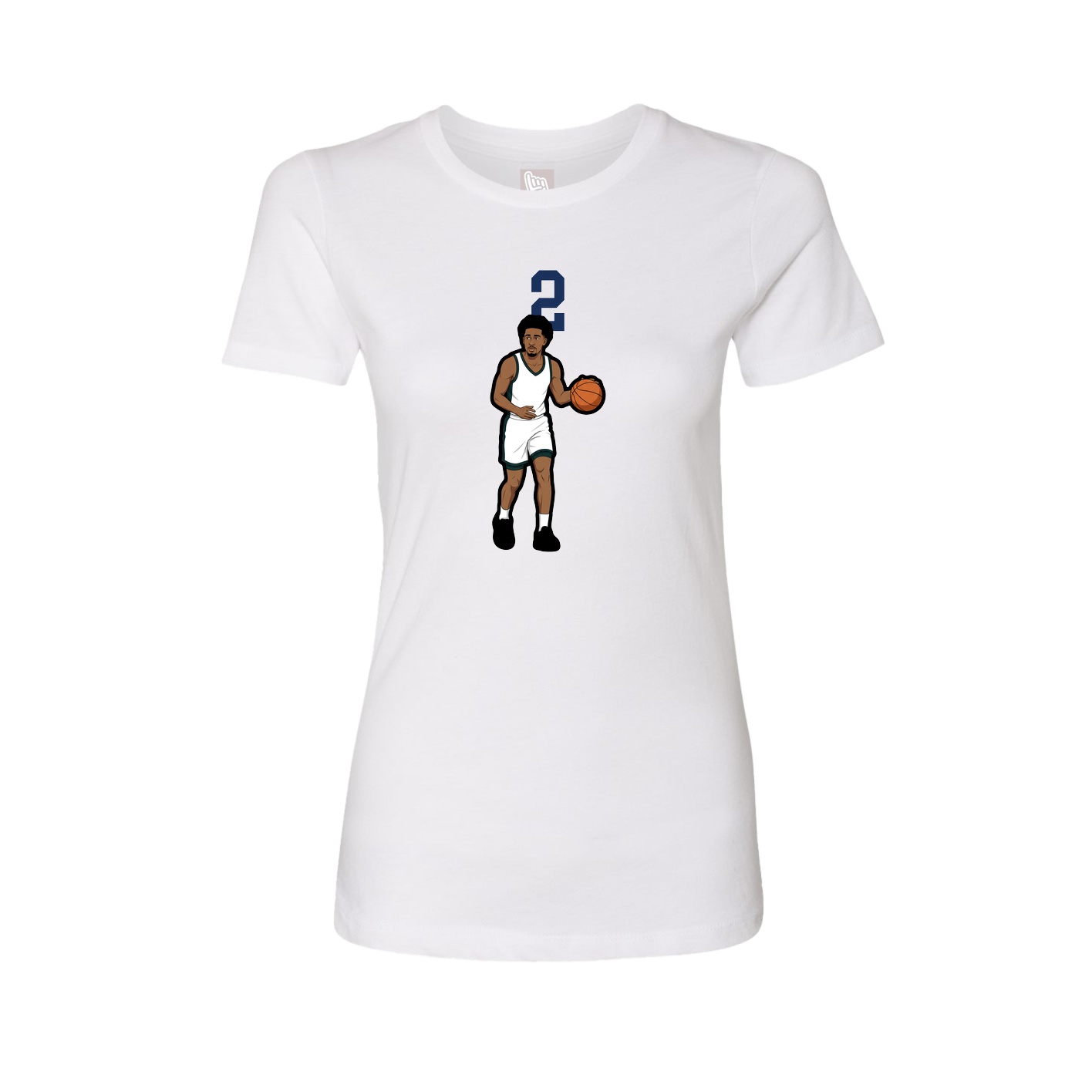 Fitted Women's Tee — Number Top in White