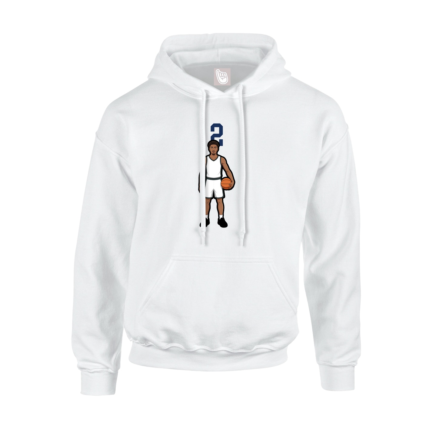 Youth Hoodie — Number Top in White