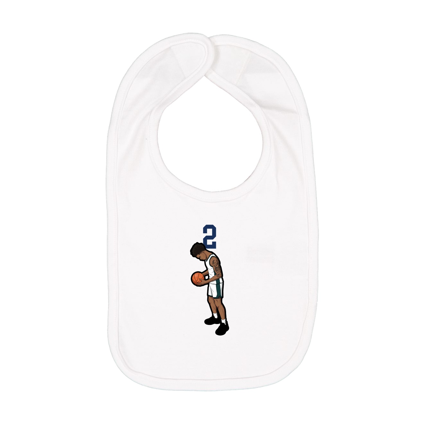 Infant Bib — Number Top in White