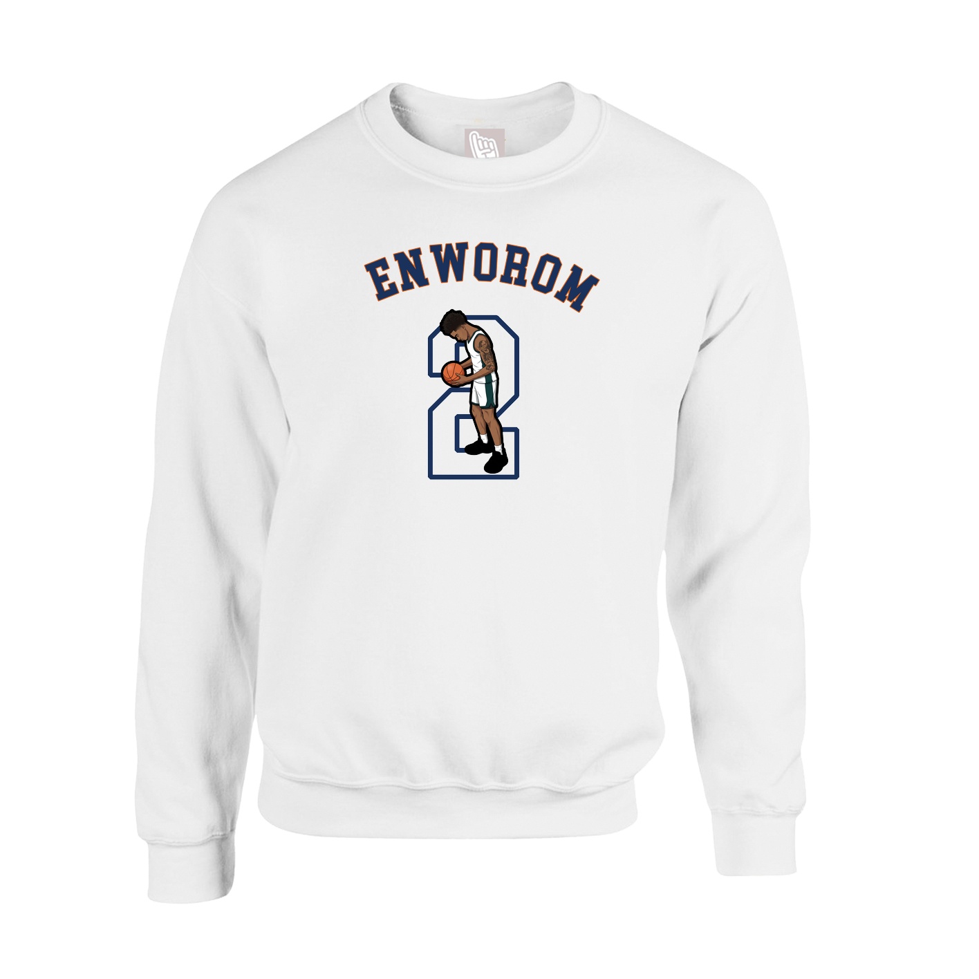 Fleece Crew — Shirsey Arch in White