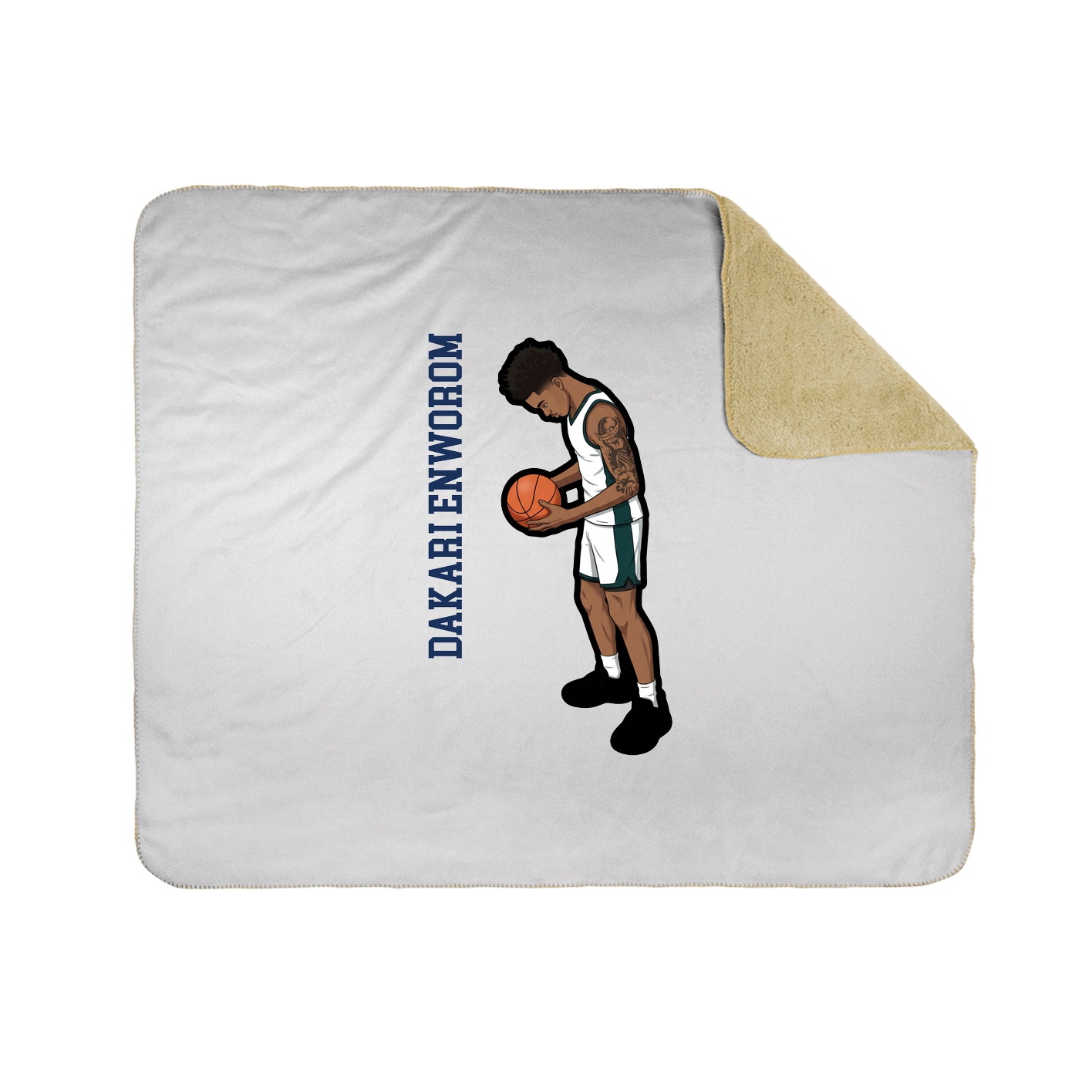 Throw Blanket — Name Vertical in White