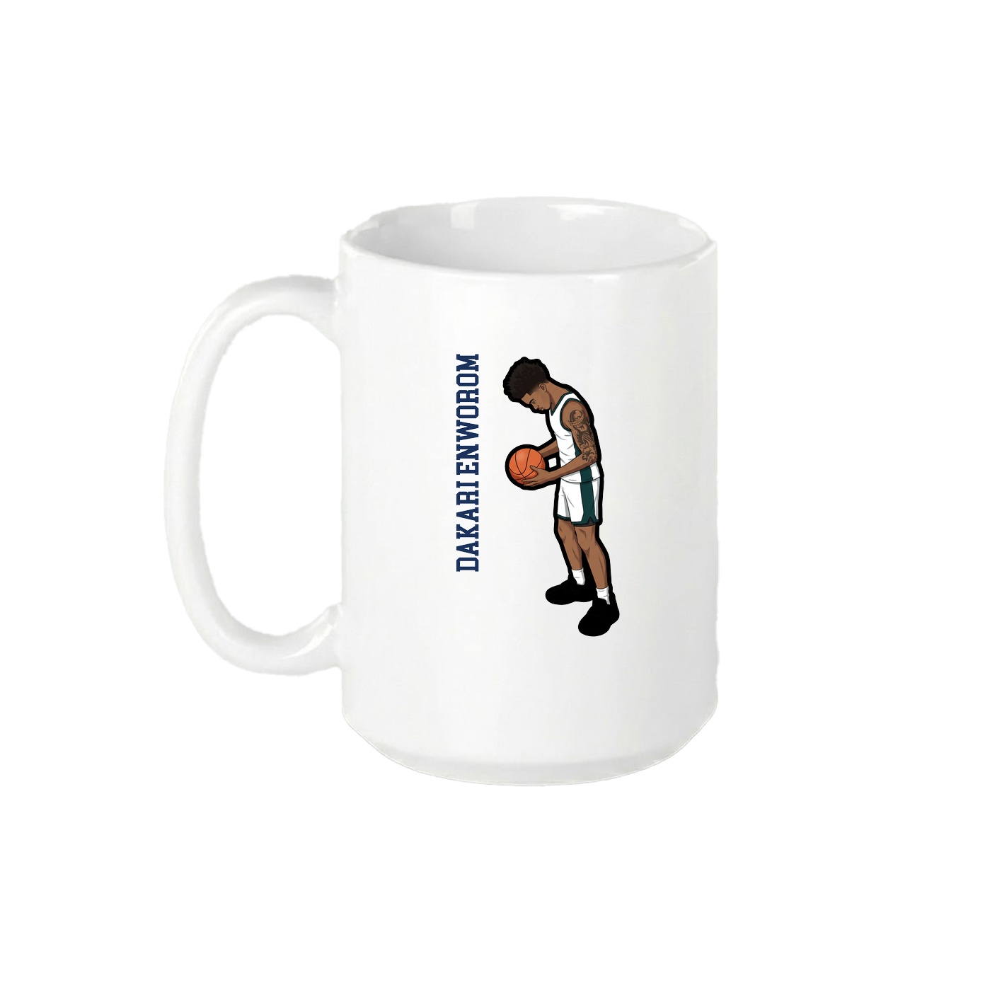 15oz Coffee Mug — Name Vertical in White