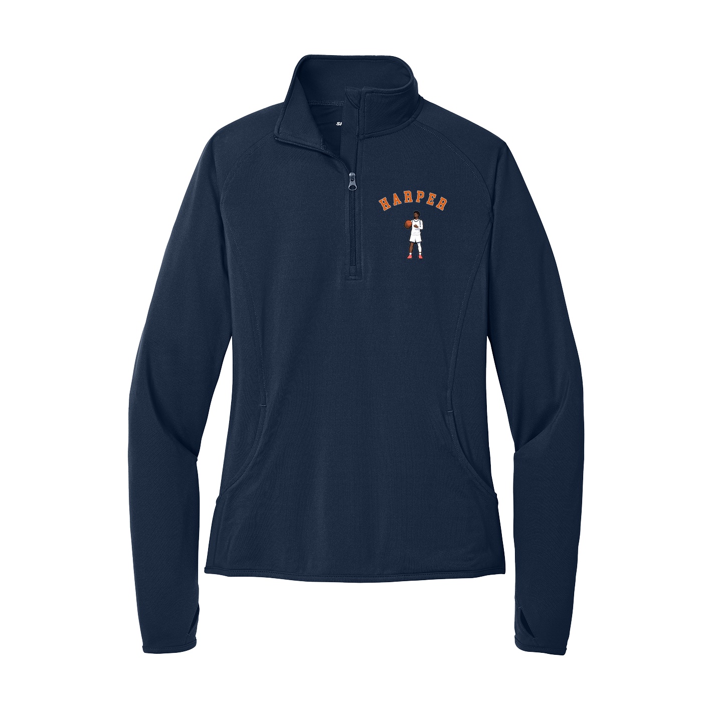 Women's Q-Zip Pullover — Shirsey Arch in Navy