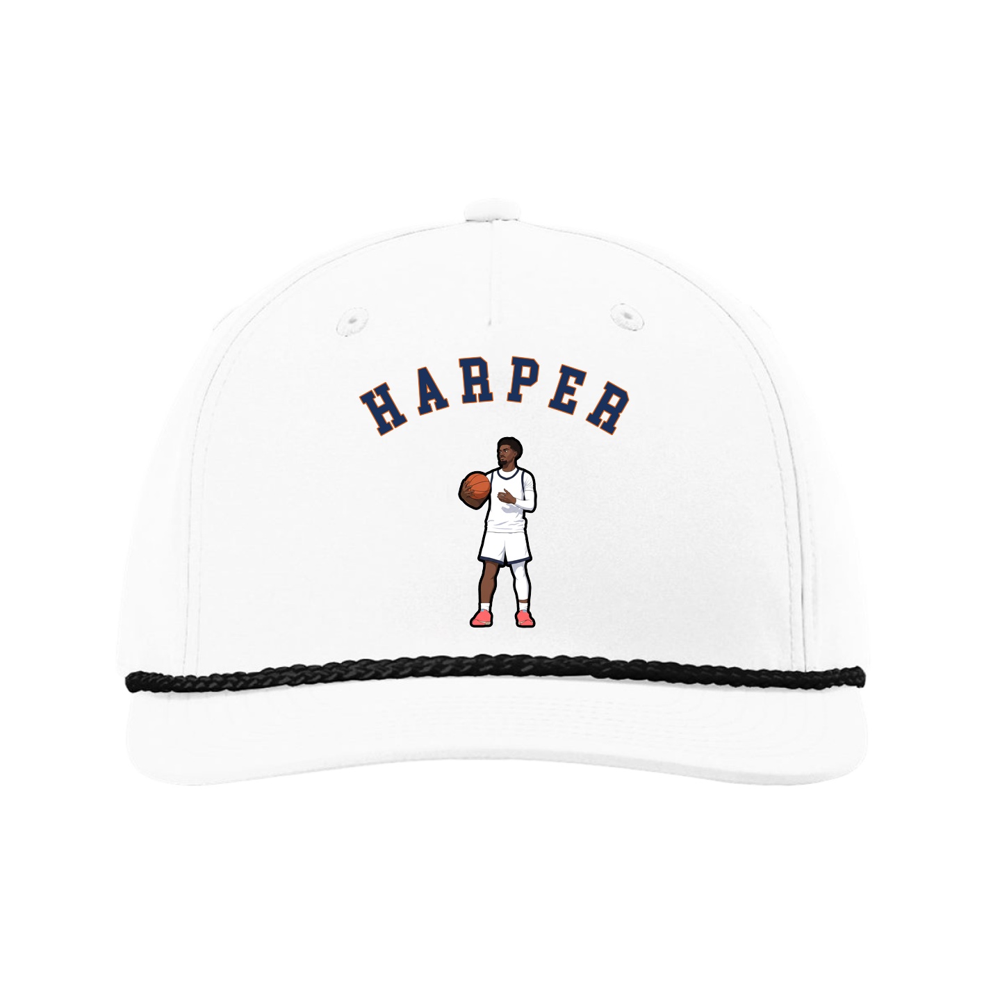 Five-Panel Classic Rope Cap — Shirsey Arch in White