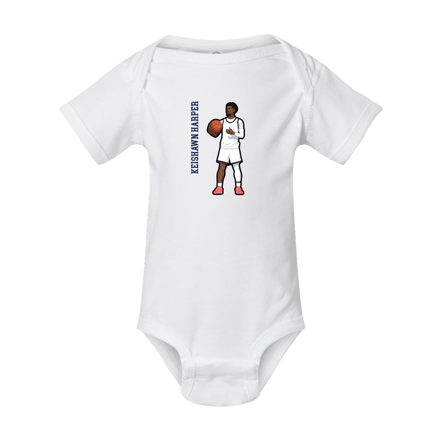 Baby Onesie — Name Vertical in White