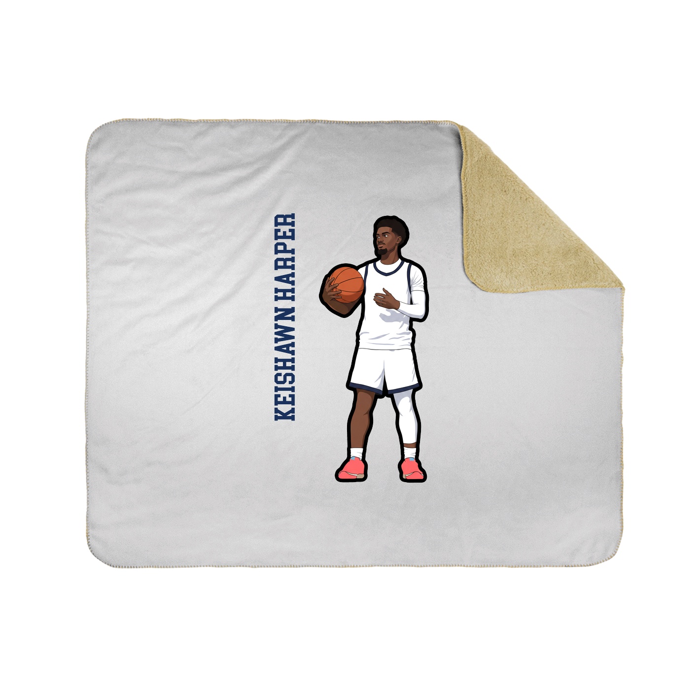 Throw Blanket — Name Vertical in White