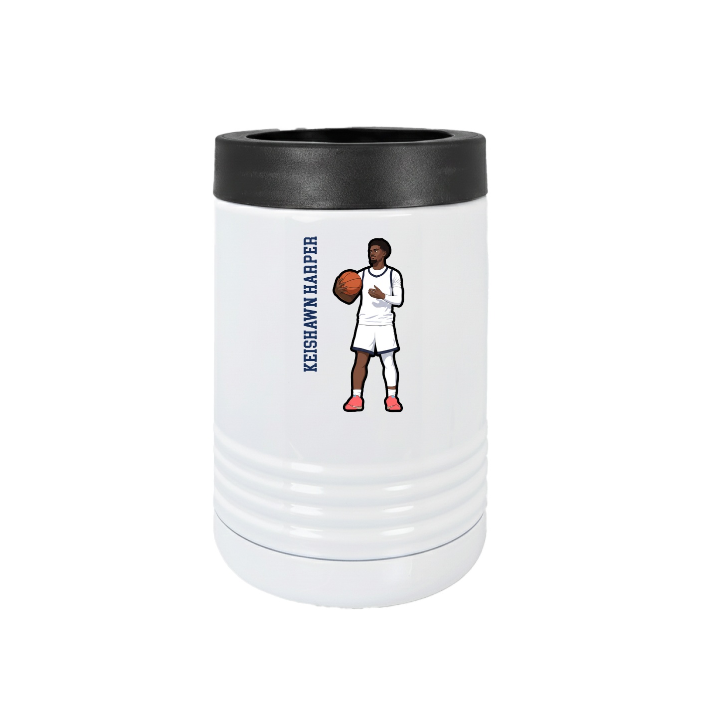 Beverage Holder — Name Vertical in White