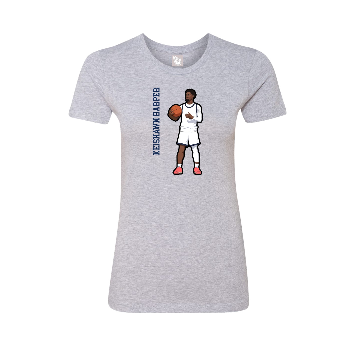 Womens Tee — Name Vertical in Grey