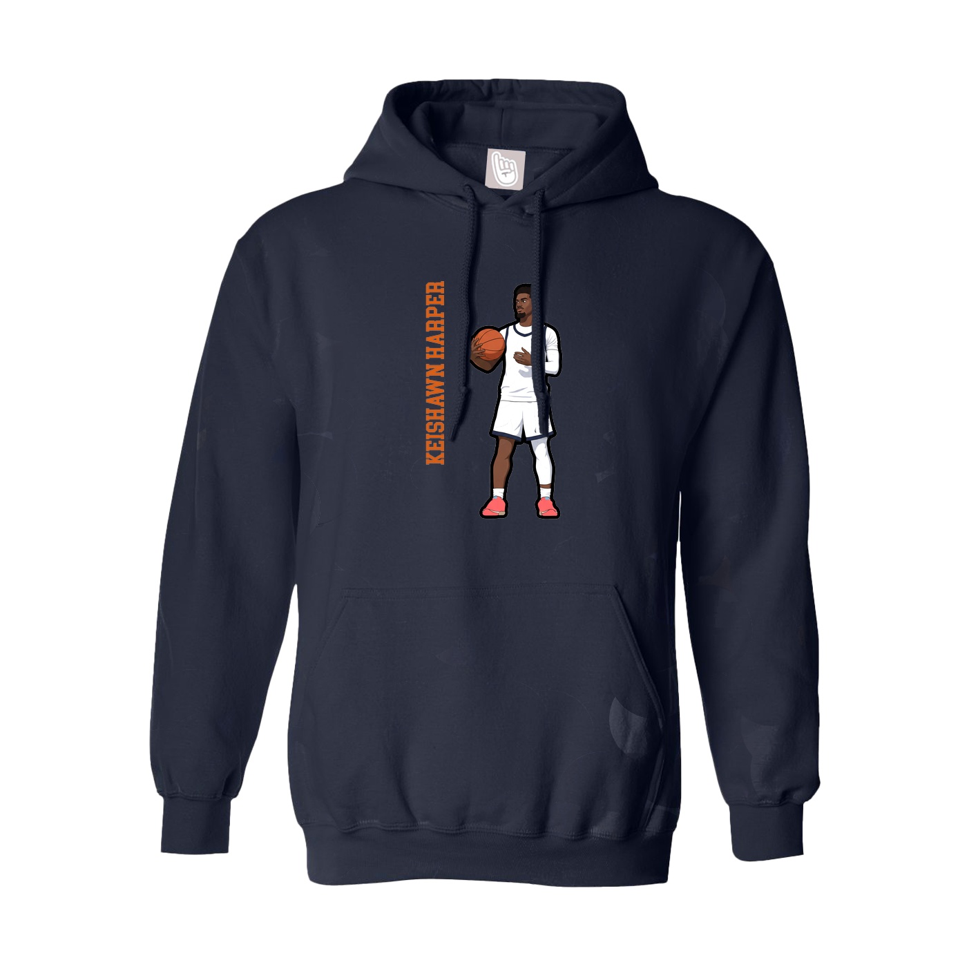 Hoodie — Name Vertical in Navy
