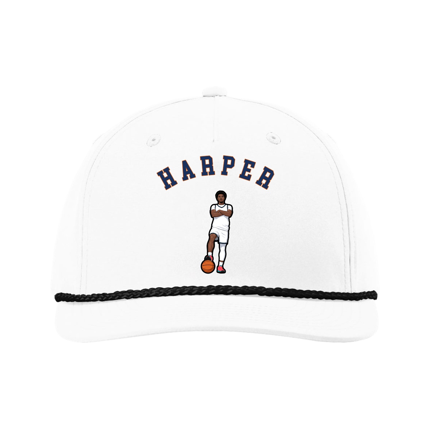 Five-Panel Classic Rope Cap — Shirsey Arch in White