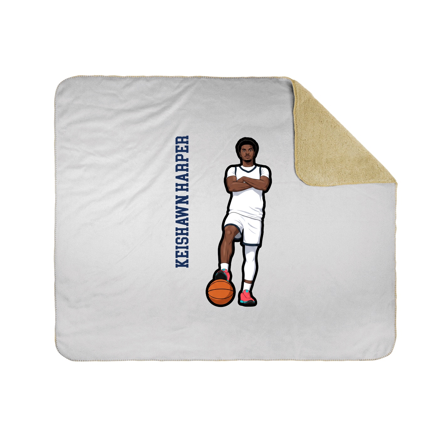 Throw Blanket — Name Vertical in White