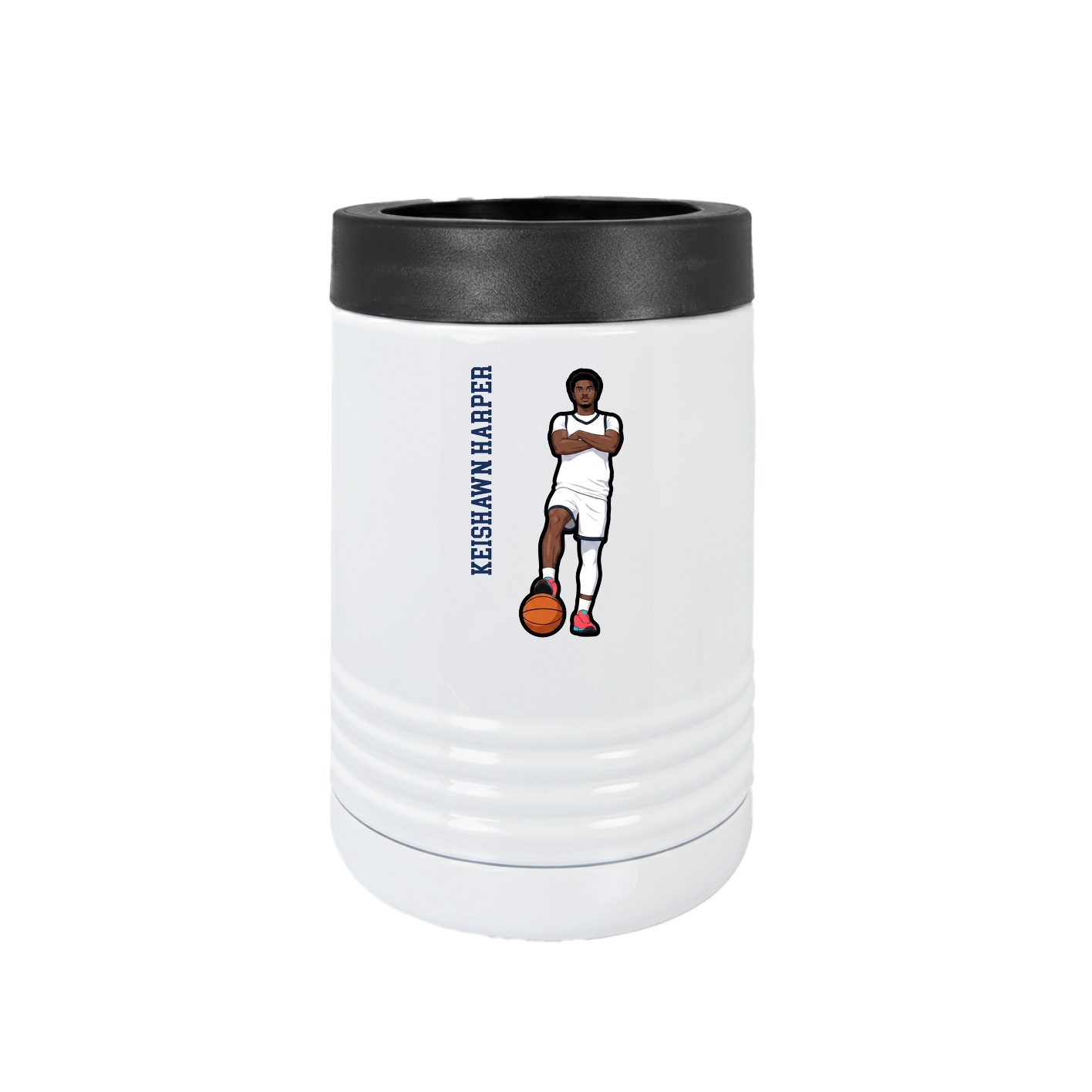 Beverage Holder — Name Vertical in White