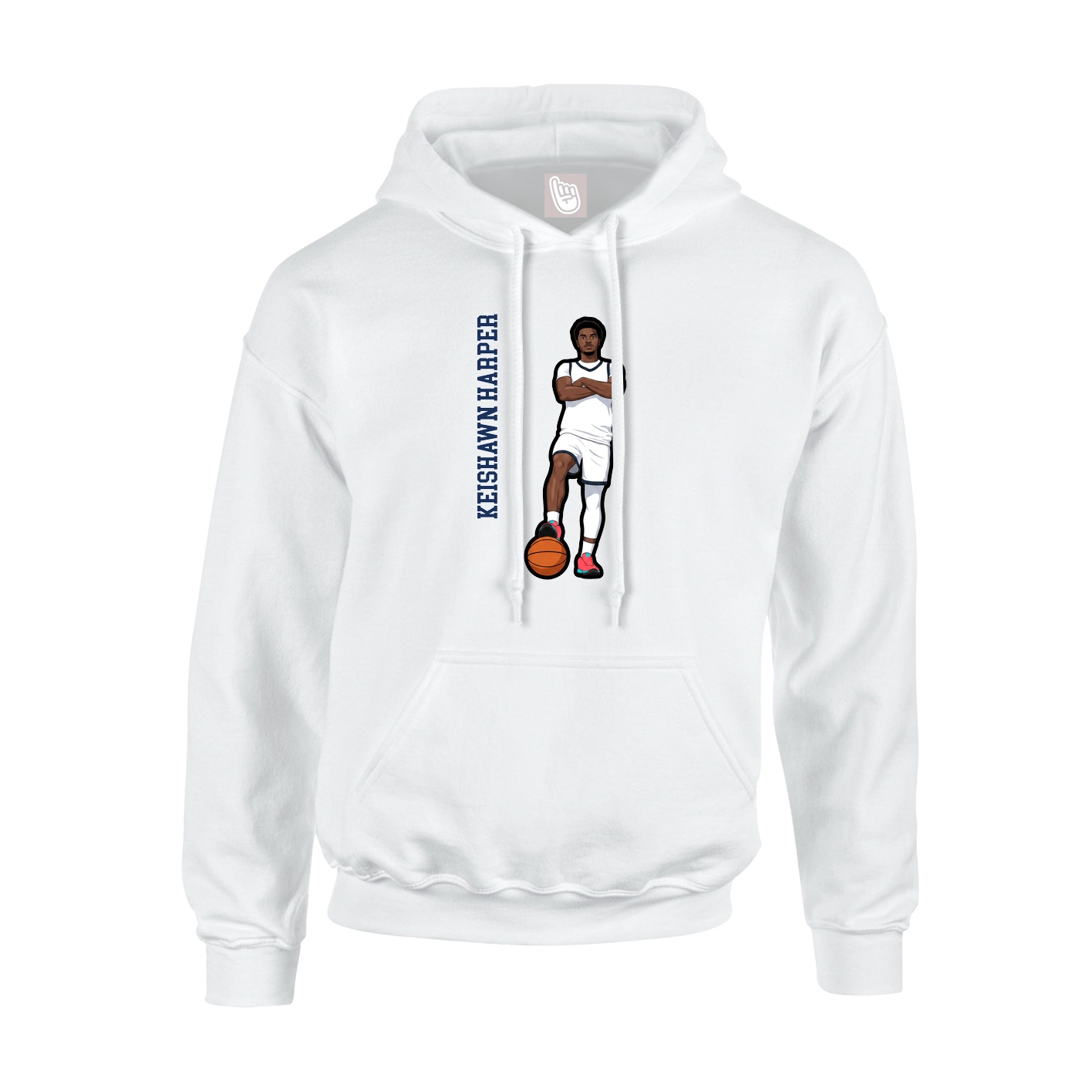 Hoodie — Name Vertical in White