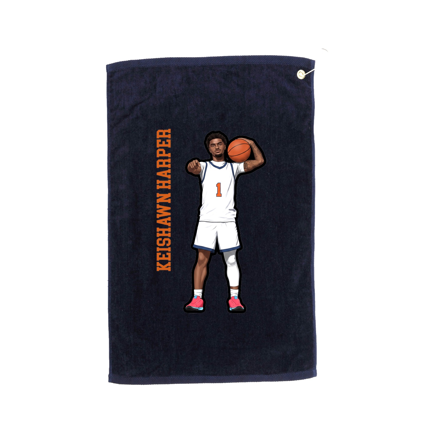 Golf Towel — Name Vertical in Navy
