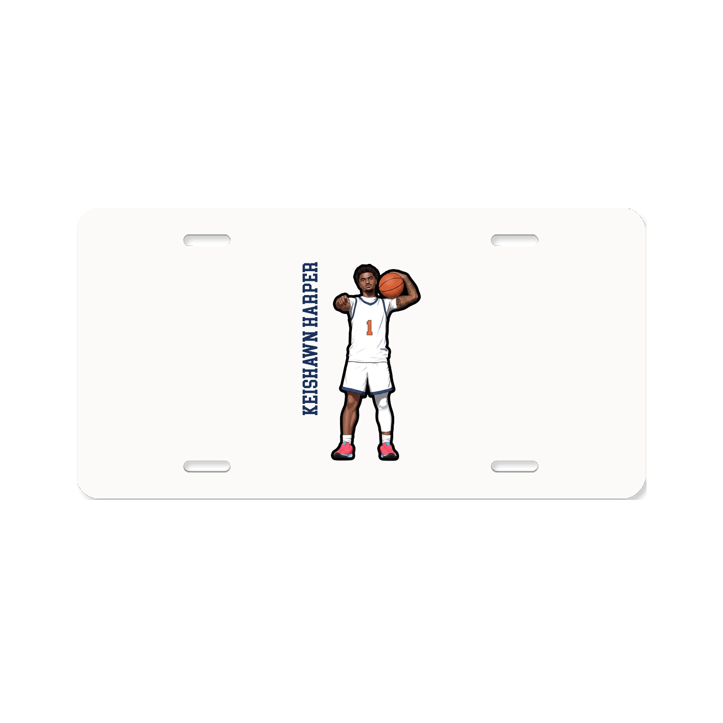 License Plate — Name Vertical in Classic