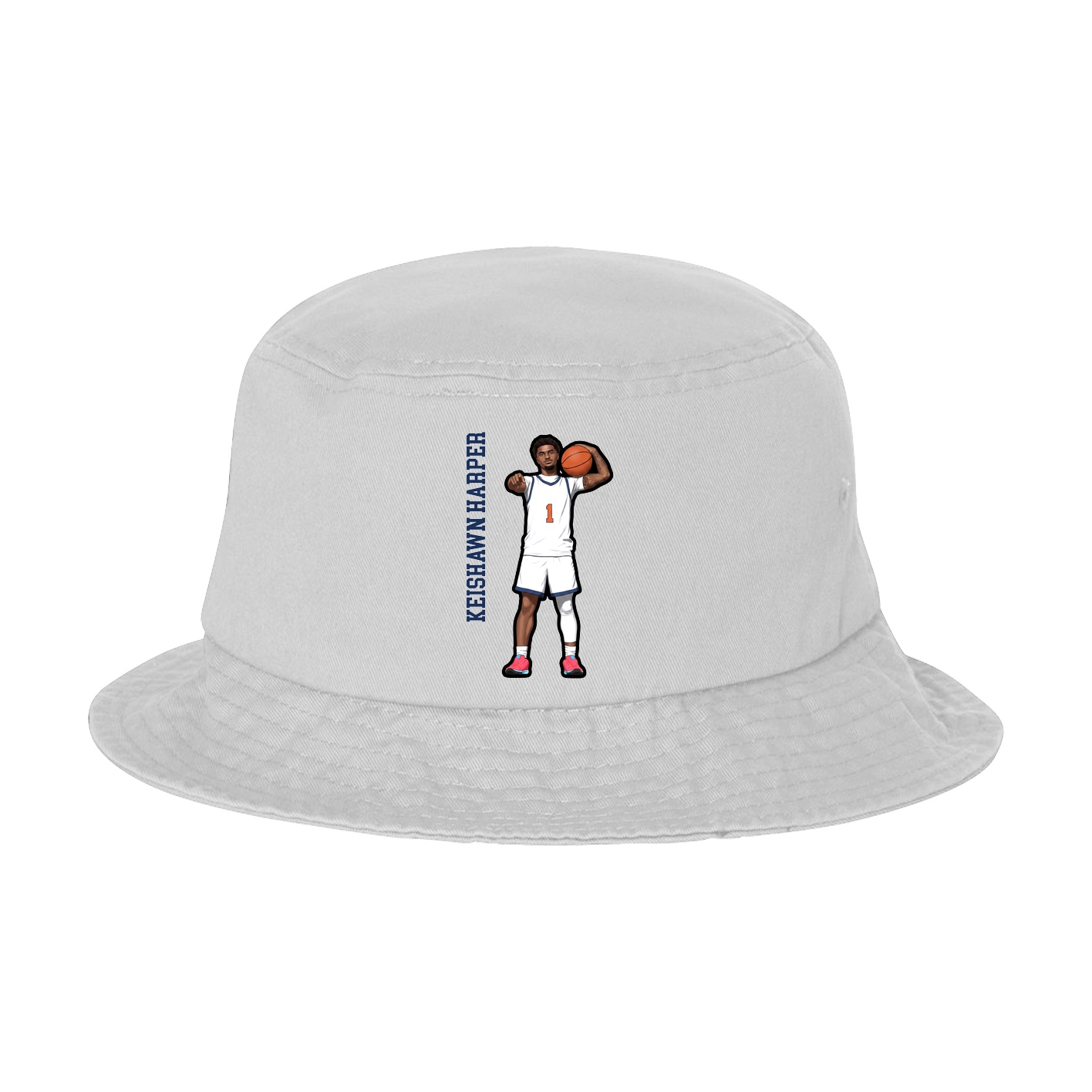 Bucket Cap — Name Vertical in White