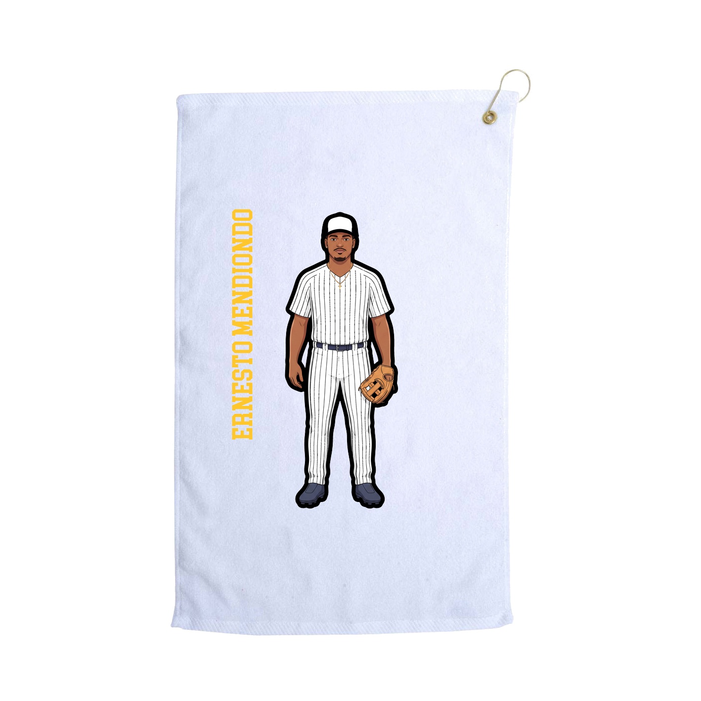 Golf Towel — Name Vertical in White