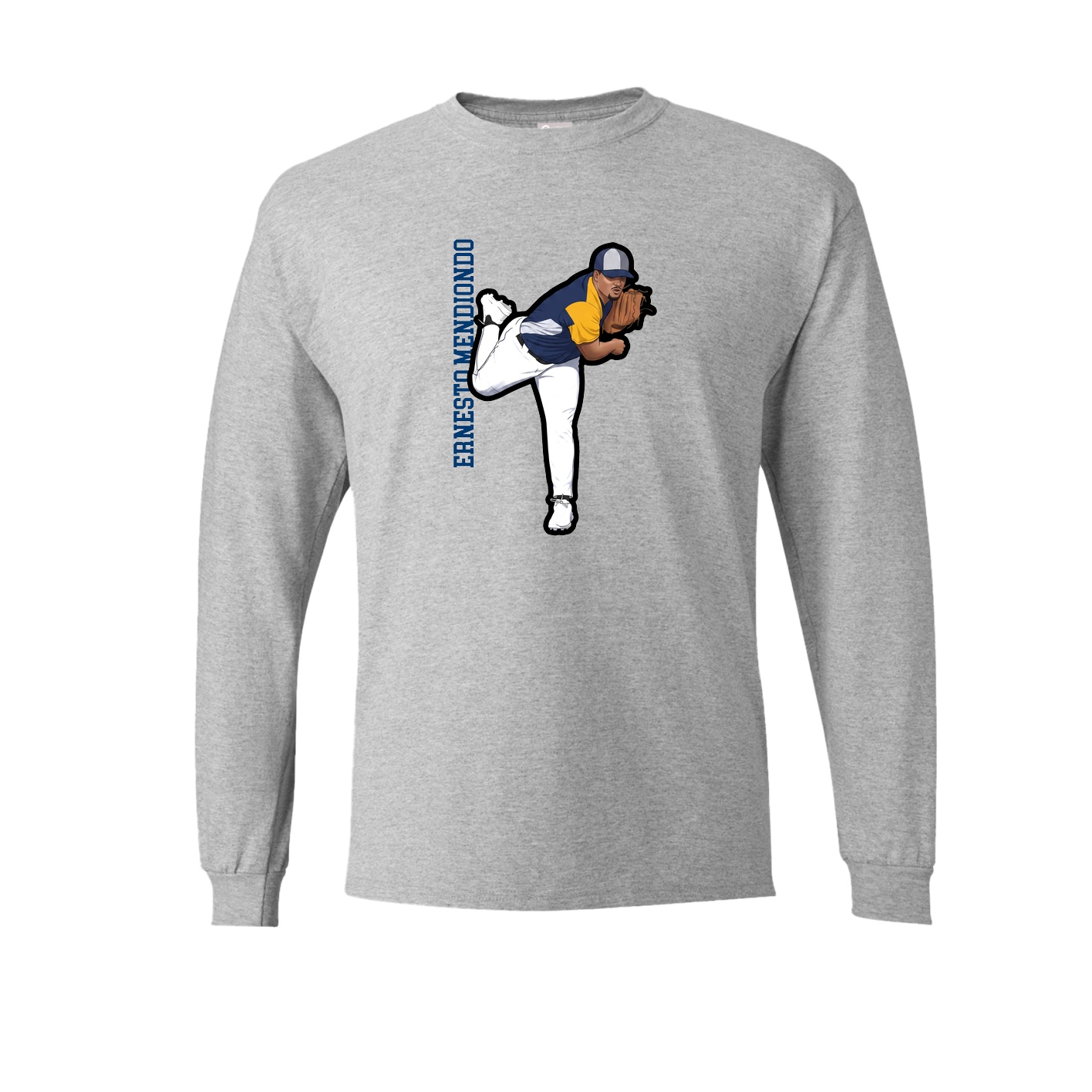 Long Sleeve Tee — Name Vertical in Grey